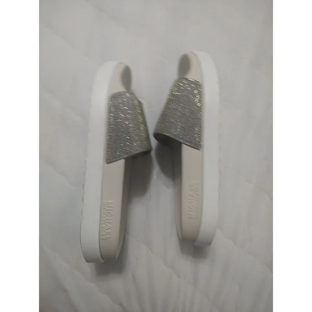 Michael Kors platform Embellished Bling Slides Size 8 Y2K City Boho Beachy